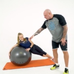 Deep muscle training with balance ball